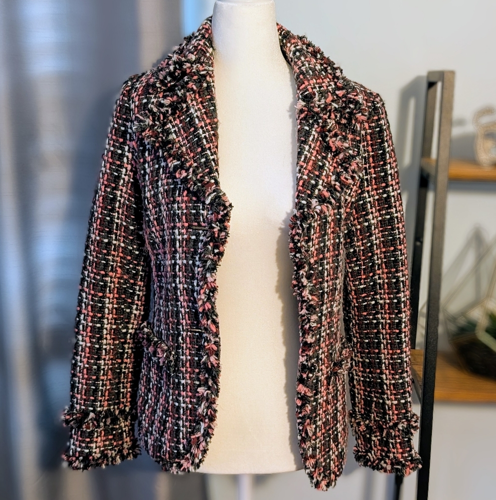 Spiegel Pink Plaid Blazer – Size 6 | Preppy Y2K Statement Jacket